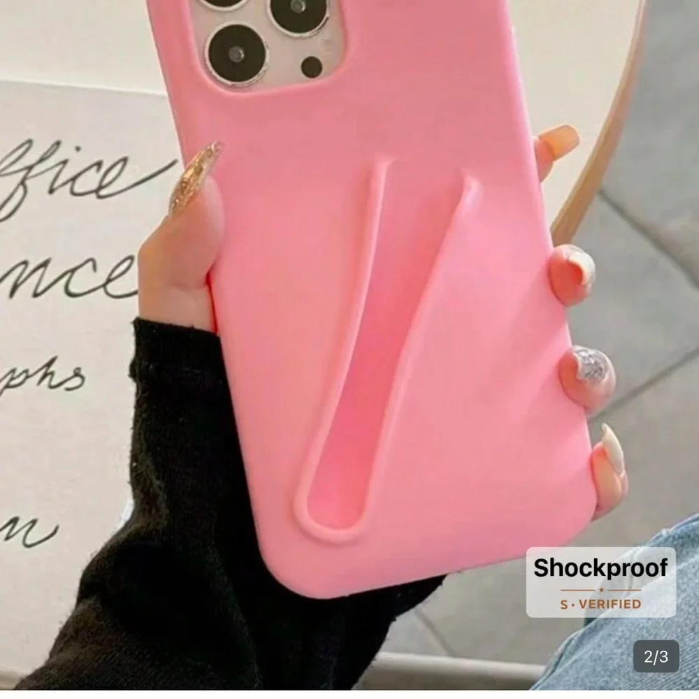 Pink Phone Case with lip gloss holder (rhode) for IPhone 14 max pro - Picture 4 of 4